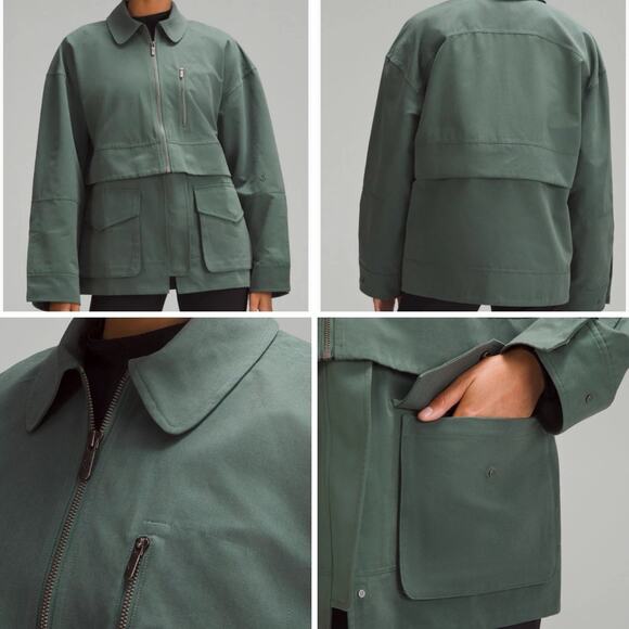 Lululemon Glyde 2-in-1 Adaptable Jacket Women’s XL Dark Forest Green Pockets NEW - Picture 3 of 9
